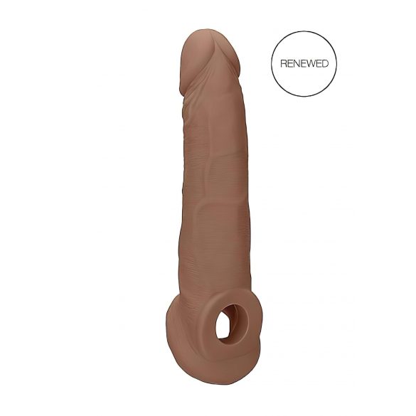 RealRock Penis Sleeve 9 - návlek na penis (21,5 cm) - tmavě tělová barva