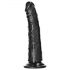 RealRock Slim - realistické dildo s lepivými nožičkami - 15,5 cm (černé)