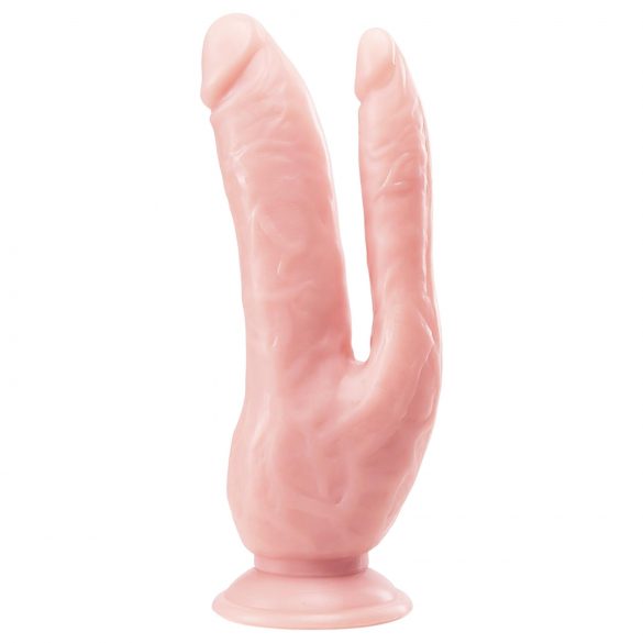 Dr. Skin 8 – přísavný dvojitý dildo (přírodní)