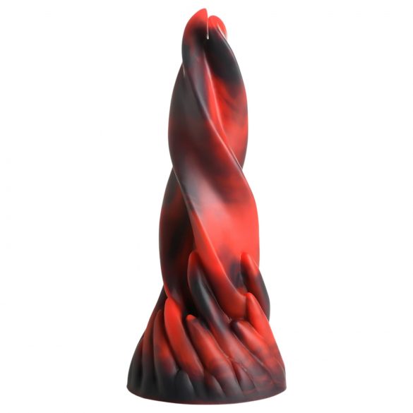 Creature Cocks Hell Kiss - zkroucené silikonové dildo - 19 cm (červené)