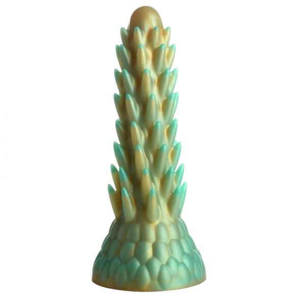 Stegosaurus-hirmudildo - piikikäs silikoninen, 20 cm, vihreä