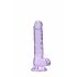 REALROCK - läpikuultava lila dildo (17 cm)