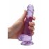 REALROCK - průsvitné realistické dildo - fialové (17cm)