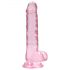 REALROCK - průsvitné realistické dildo - růžové (17cm)