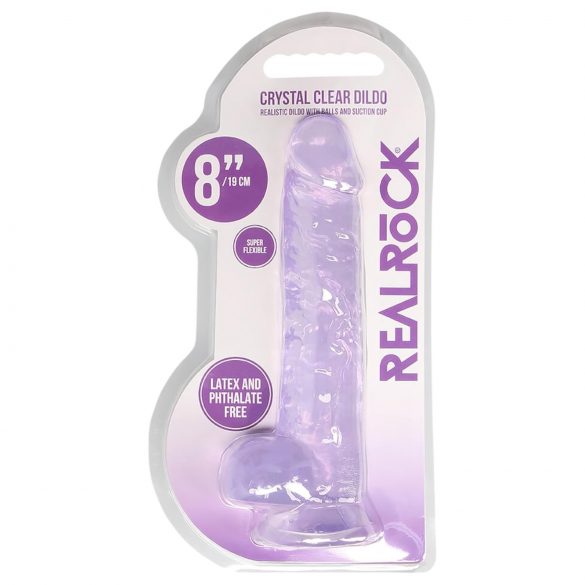 REALROCK - läpinäkyvä realistinen dildo - lila (19cm)