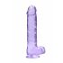 REALROCK - läpinäkyvä realistinen dildo - violetti (22cm)