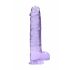 REALROCK - läpinäkyvä realistinen dildo - violetti (22cm)