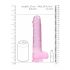 REALROCK - läpinäkyvä realistinen dildo - pinkki (22 cm)