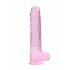 REALROCK - läpinäkyvä realistinen dildo - pinkki (22 cm)