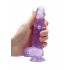 REALROCK - průsvitné realistické dildo - fialové (15cm)