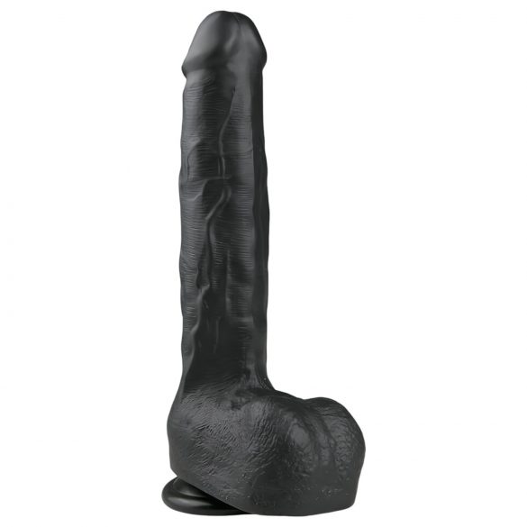 Easytoys - velké dildo s varlaty a přísavkou (29,5cm) - černé