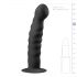 Easytoys Ribbed - Mustat anaalidildo tapilla (14cm)