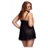 BACI Plus Size - avoin, pilkullinen babydoll - musta (XL-XXL)